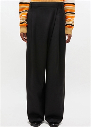 Calendered wool mid waist buks Black W0799 Ganni 